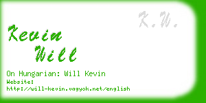 kevin will business card